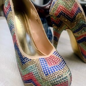 Mascotte Multicolor Rhinestone Heels